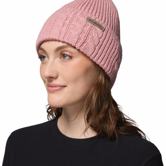 Women's Cable Knit Beanie Acrylic Fleece Lined Warm Hat for Cold Weather - Picture 2 of 4